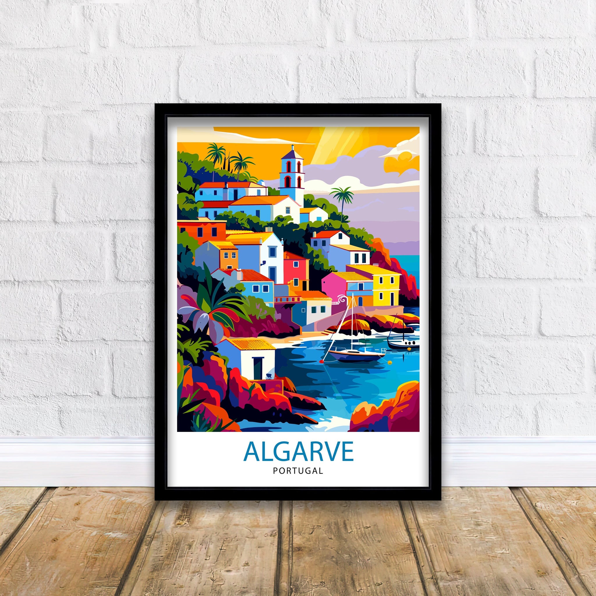 Algarve Portugal Travel Print Algarve Wall Decor Algarve Poster Portugal Travel Prints Algarve Art Print Algarve Illustration Algarve Wall