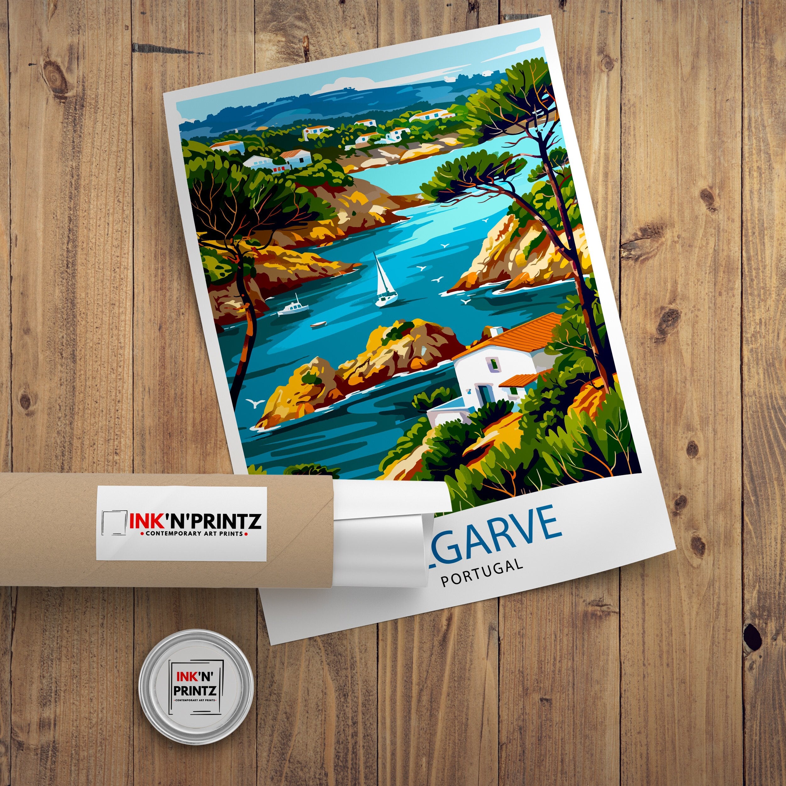 Algarve Portugal Travel Print Algarve Wall Decor Algarve Poster Portugal Travel Prints Algarve Art Print Algarve Illustration Algarve Wall