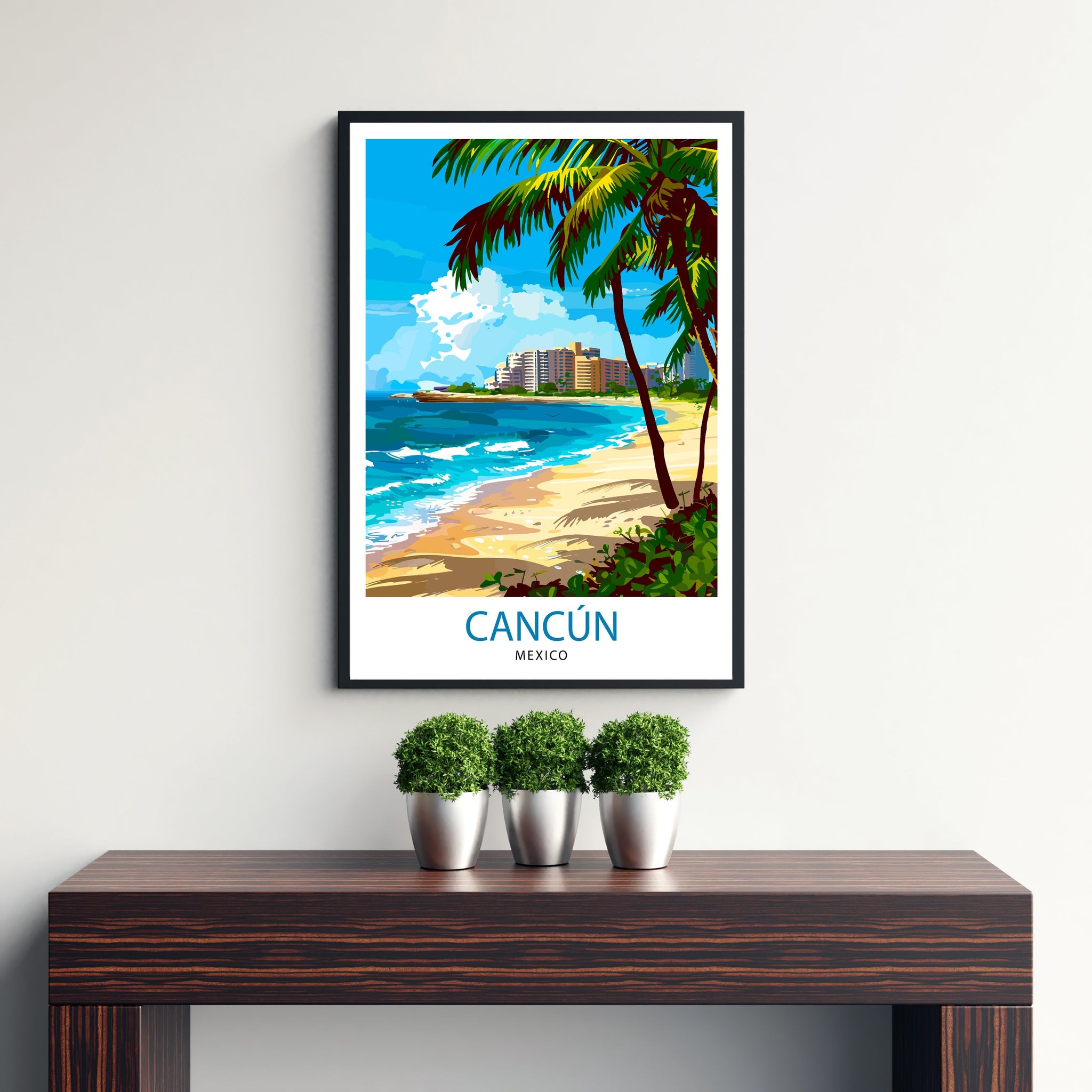 Cancun Mexico Travel Print Cancun Wall Decor Cancun Home Living Decor Cancun Illustration Travel Poster Gift for Cancun Mexico Home Decor