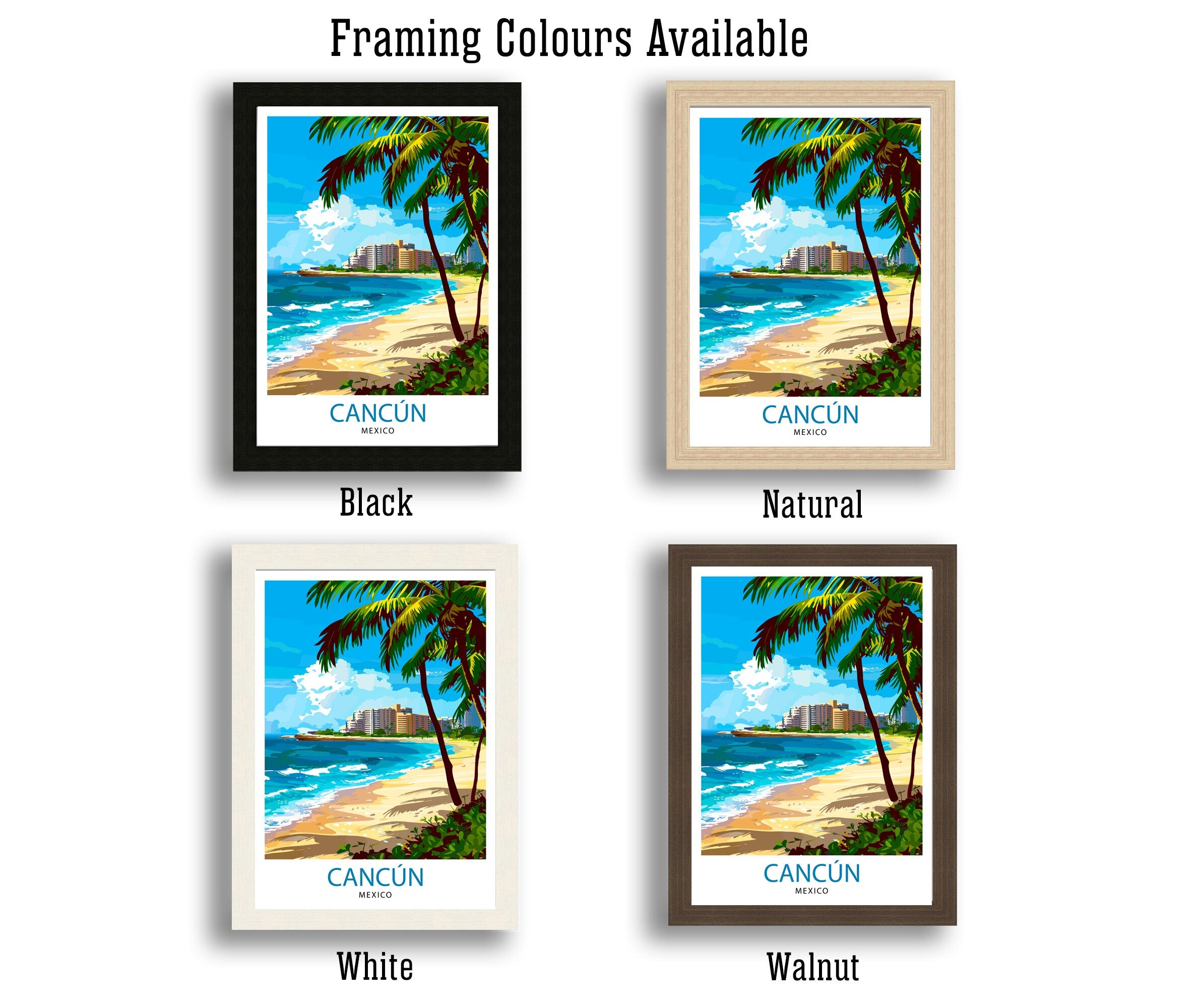 Cancun Mexico Travel Print Cancun Wall Decor Cancun Home Living Decor Cancun Illustration Travel Poster Gift for Cancun Mexico Home Decor
