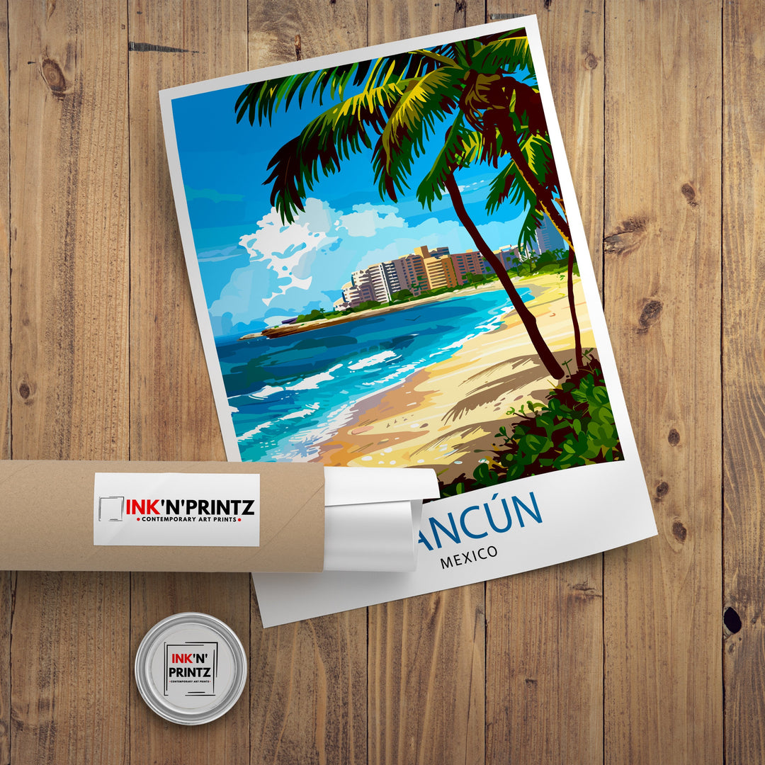 Cancun Mexico Travel Poster Cancun