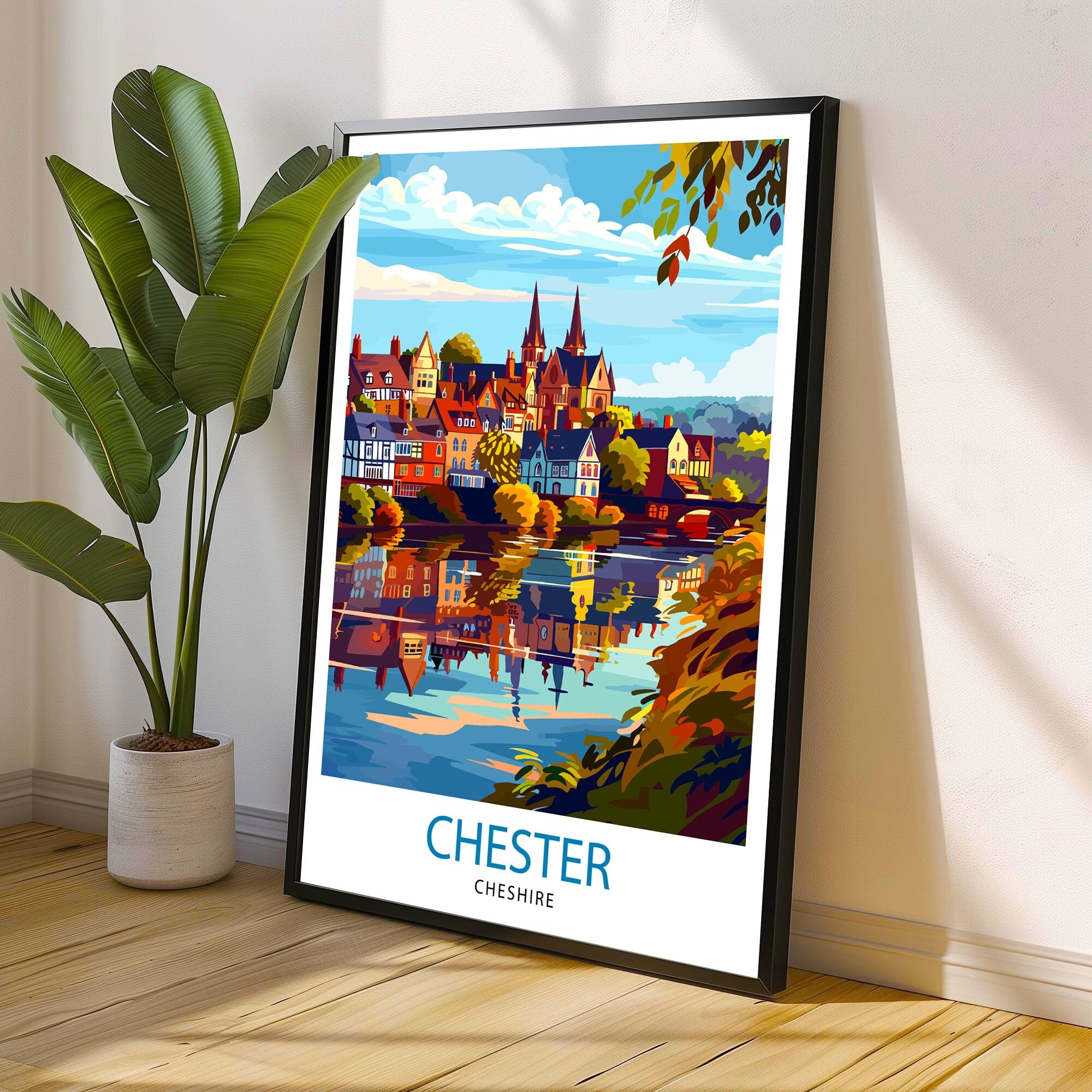 Chester England Travel Print Wall Decor Wall Art Chester Wall Hanging Home Décor Chester Gift Art Lovers UK Art Lover Gift Print Art
