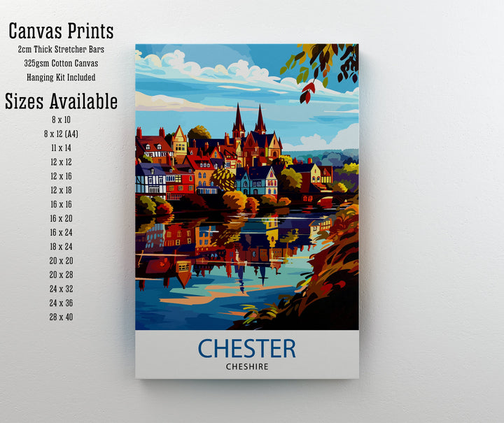 Chester England Travel Print Wall Decor Wall Art Chester Wall Hanging Home Décor Chester Gift Art Lovers UK Art Lover Gift Print Art