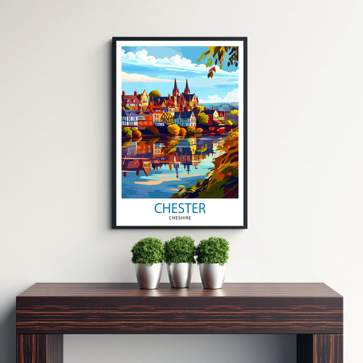 Chester England Travel Print Wall Decor Wall Art Chester Wall Hanging Home Décor Chester Gift Art Lovers UK Art Lover Gift Print Art