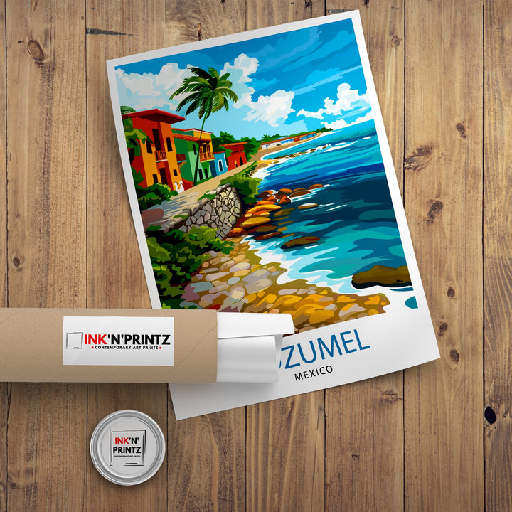 Cozumel Mexico Travel Print Wall Art Cozumel Wall Hanging Home Décor Cozumel Gift Art Lovers Mexico Art Lover Gift Print Art