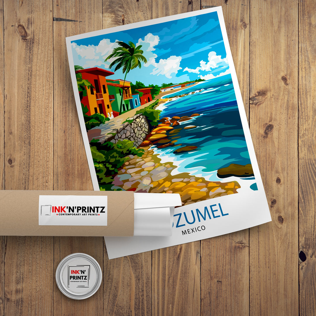 Cozumel Mexico Travel Poster Wall Art Cozumel Wall Hanging Home Décor Cozumel Gift Art Lovers Mexico Art Lover Gift Poster Art