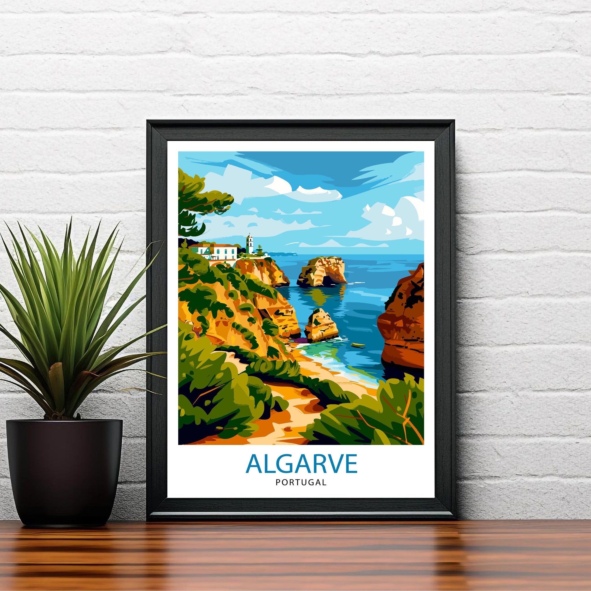 Algarve Portugal Travel Print Algarve Wall Decor Algarve Poster Portugal Travel Prints Algarve Art Print Algarve Illustration Algarve Wall