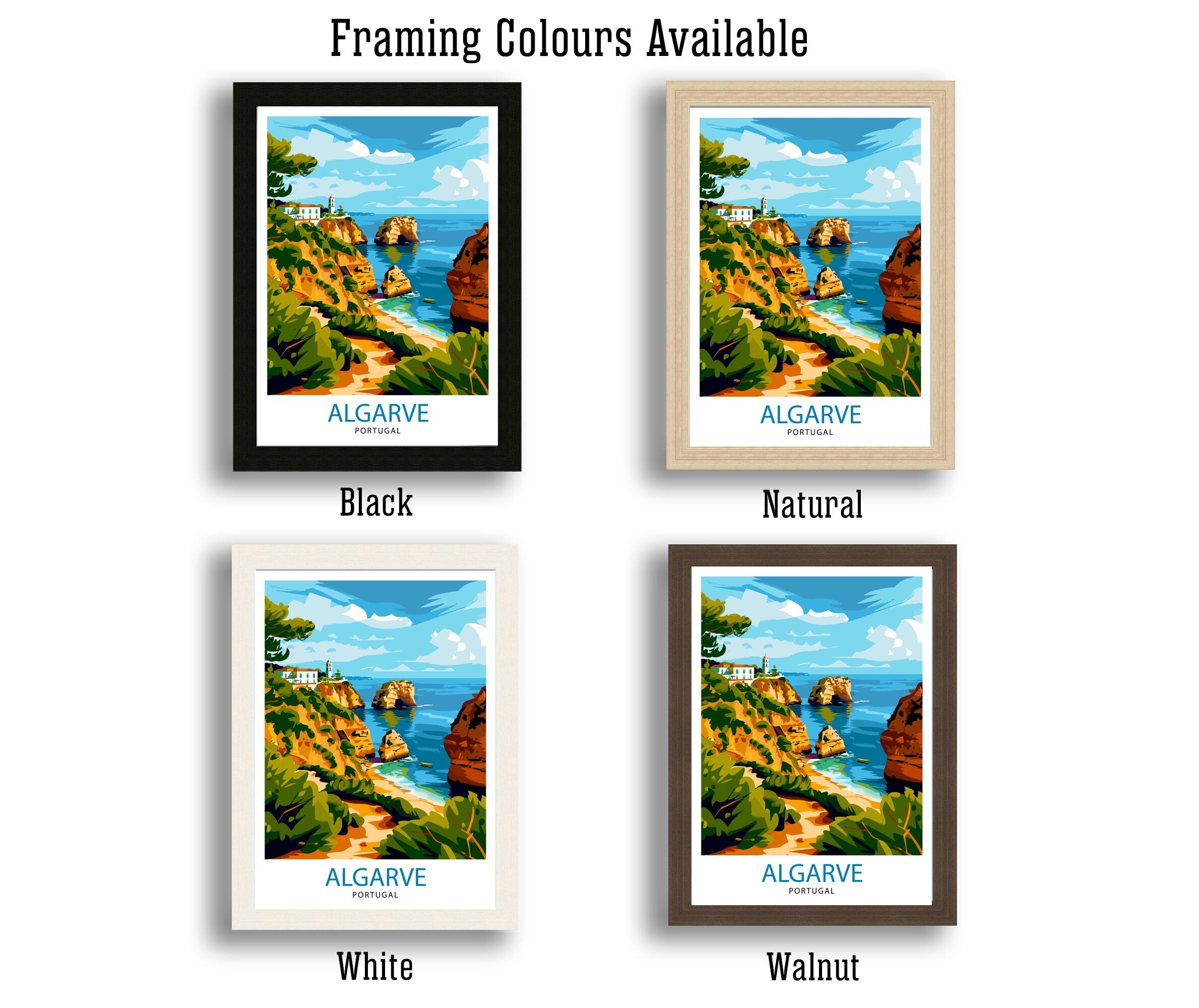Algarve Portugal Travel Print Algarve Wall Decor Algarve Poster Portugal Travel Prints Algarve Art Print Algarve Illustration Algarve Wall