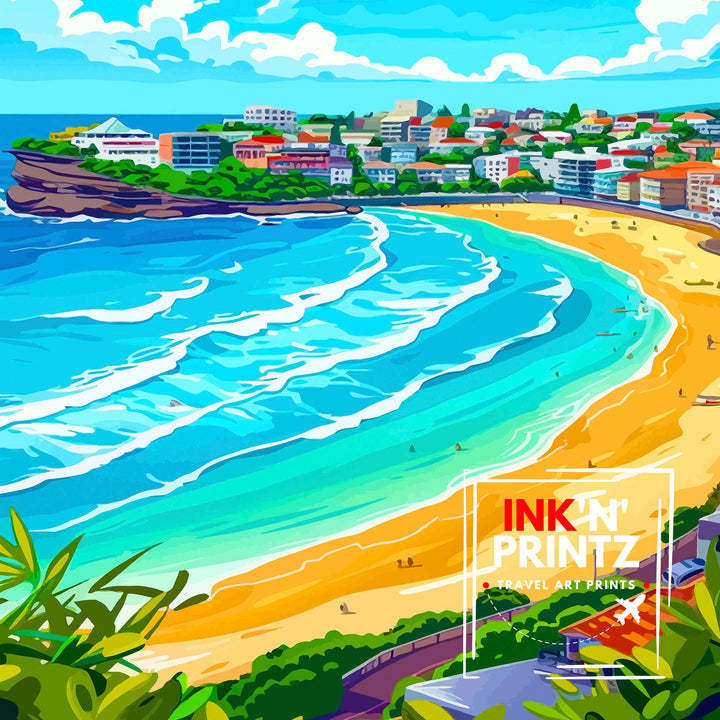 Bondi Beach Sydney Travel Poster