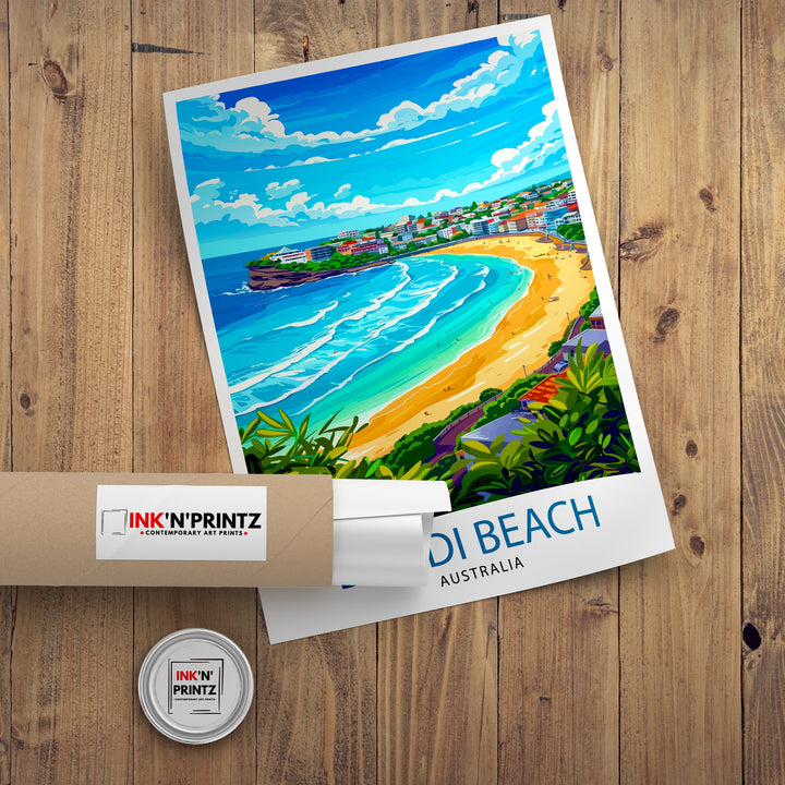 Bondi Beach Sydney Travel Poster