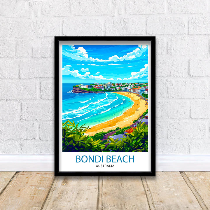 Bondi Beach Sydney Travel Print Wall Decor Wall Art Bondi Beach Wall Hanging Home Décor Bondi Beach Gift Art Lovers Australia Art Lover Gift