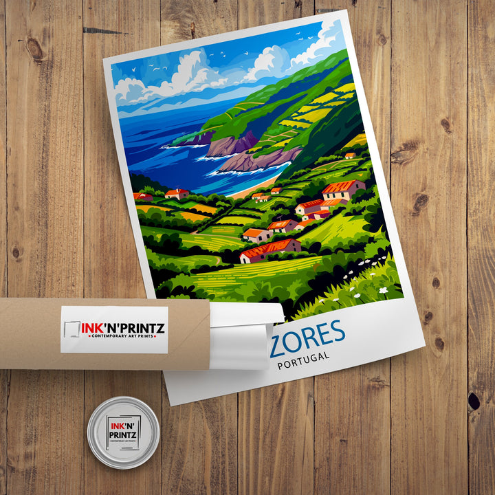Azores Portugal Art Print Wall Decor Azores Decor Azores Poster Azores Art Azores Wall Art Gift for Nature Enthusiasts Azores Home Decor