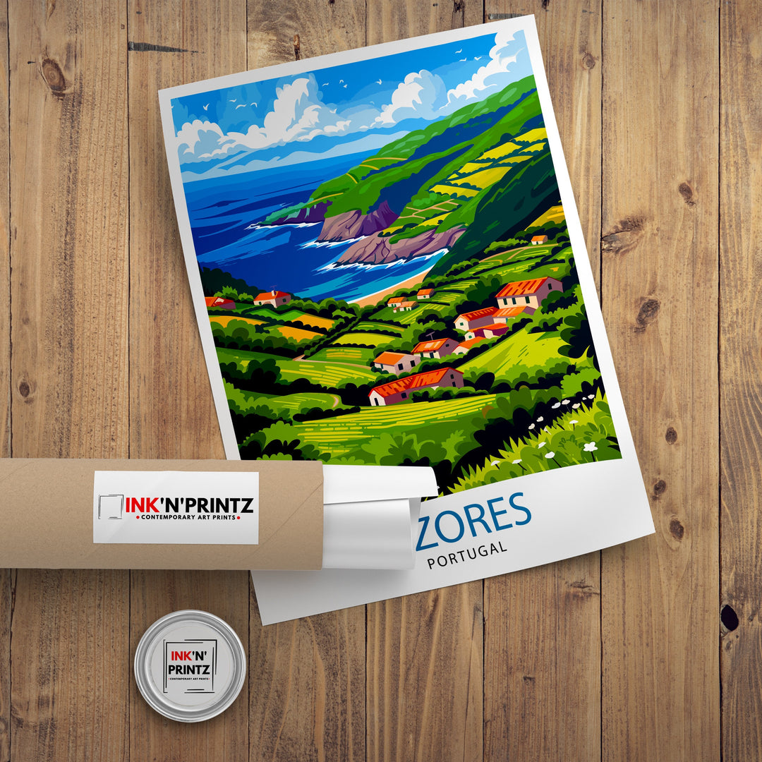 Azores Portugal Art Poster