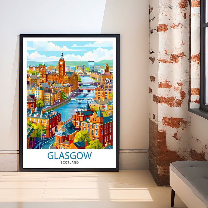 Glasgow Scotland Travel Print Wall Decor Wall Art Glasgow Wall Hanging Home Décor Glasgow Gift Art Lovers Scotland Art Lover Gift Print Art