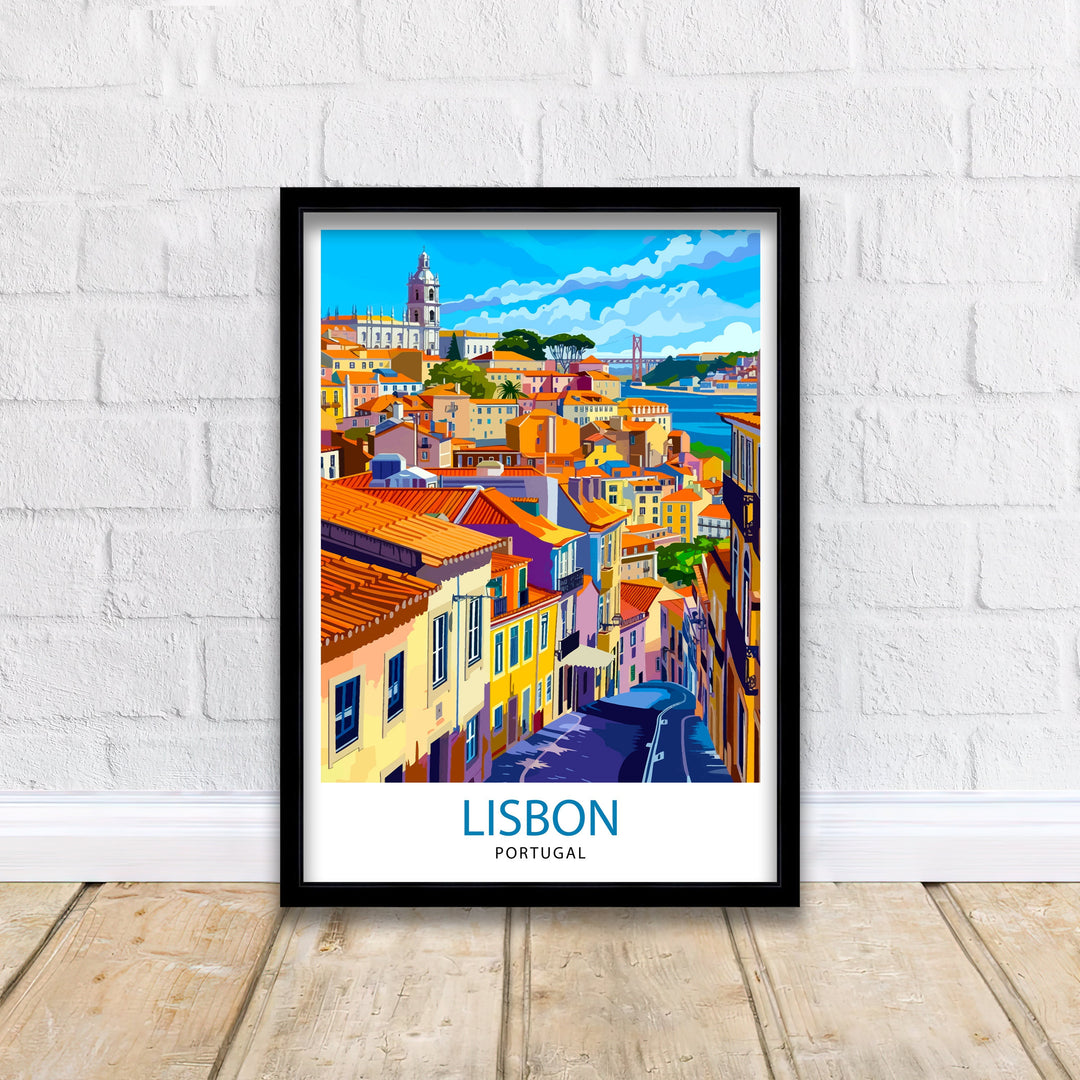 Lisbon Portugal Travel Print Wall Decor Lisbon Poster Portugal Travel Prints Lisbon Art Print Lisbon Illustration Lisbon Wall Art