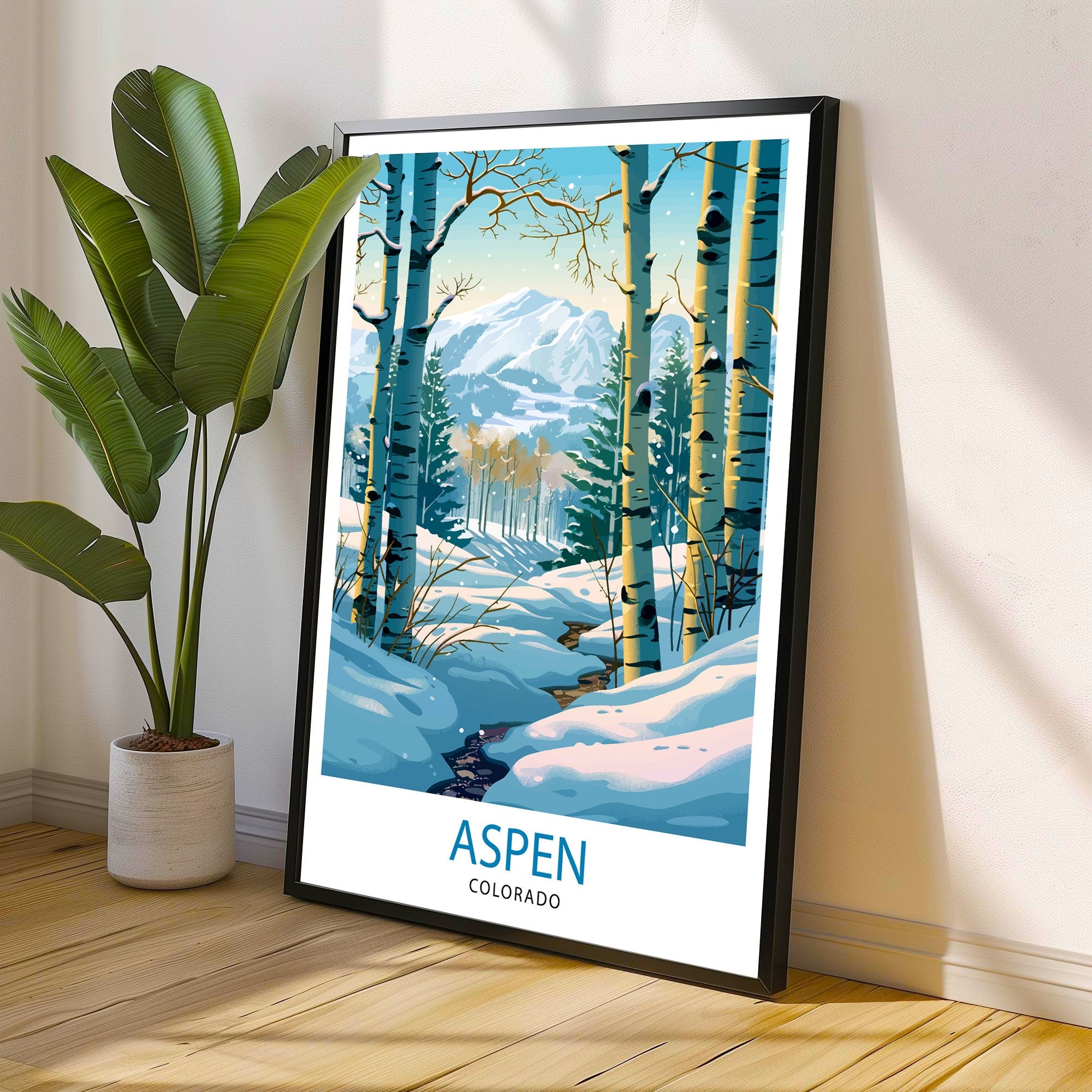 Aspen Colorado Travel Print Wall Decor Wall Art Aspen Wall Hanging Home Décor Aspen Gift Art Lovers Colorado Art Lover Gift Print Art