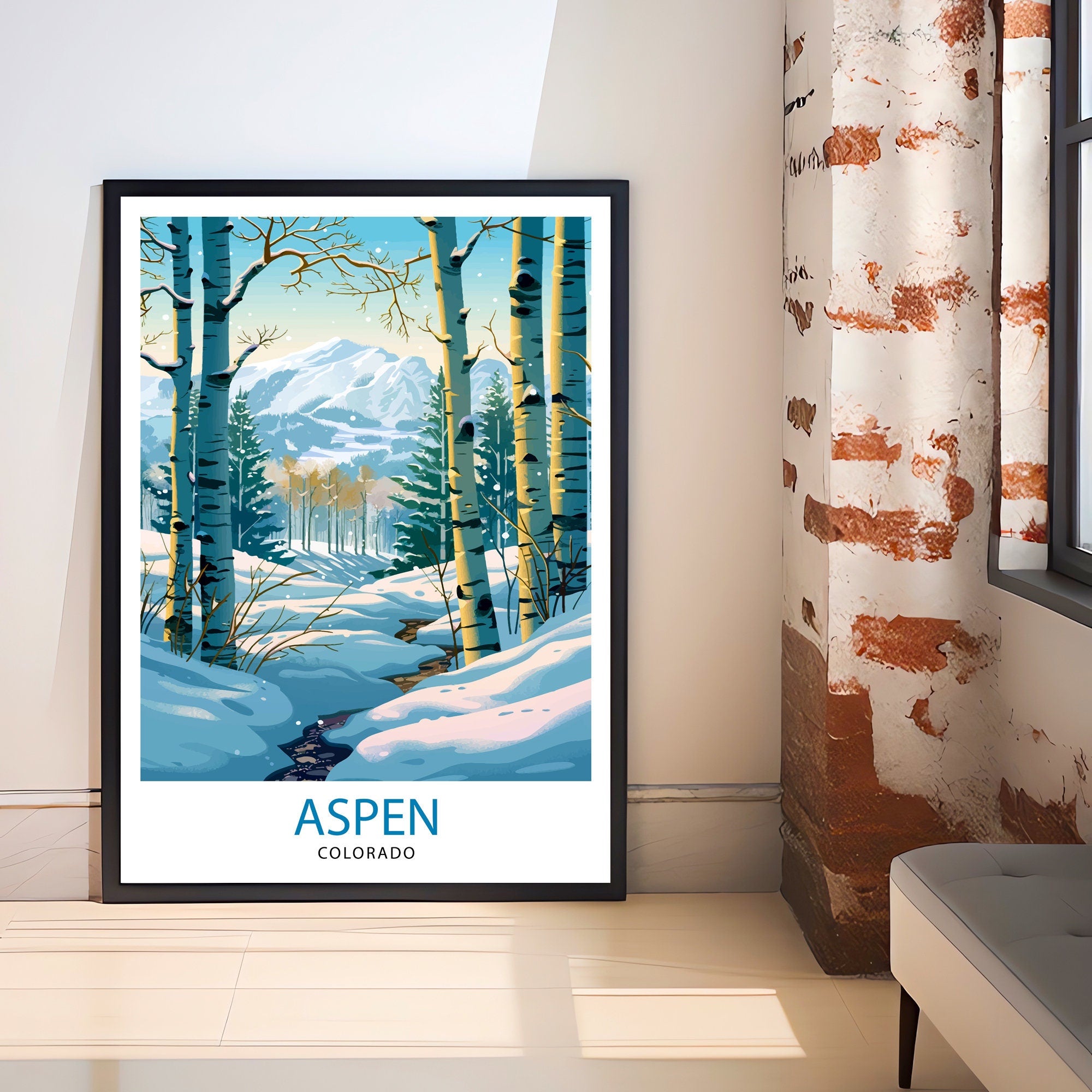 Aspen Colorado Travel Print Wall Decor Wall Art Aspen Wall Hanging Home Décor Aspen Gift Art Lovers Colorado Art Lover Gift Print Art