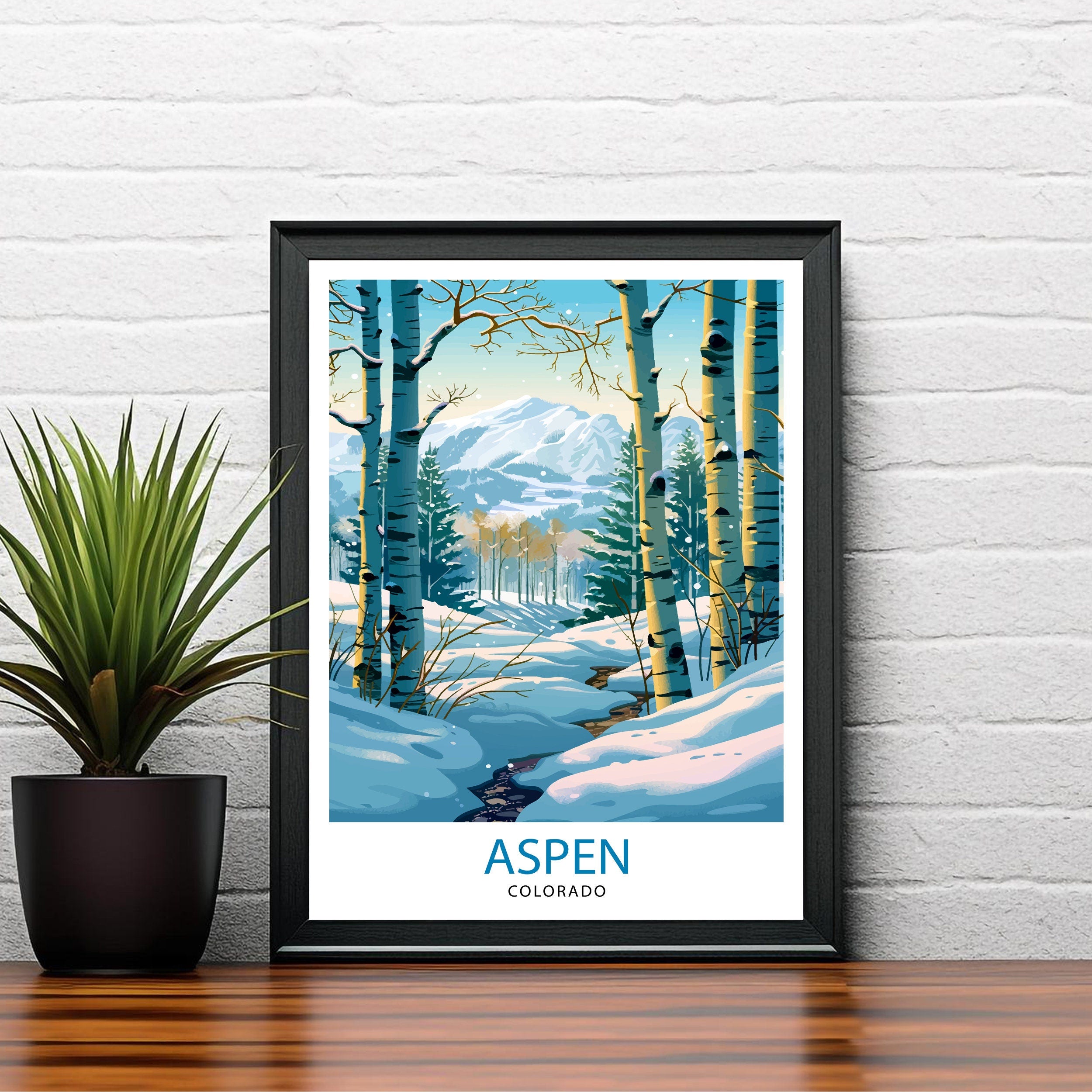 Aspen Colorado Travel Print Wall Decor Wall Art Aspen Wall Hanging Home Décor Aspen Gift Art Lovers Colorado Art Lover Gift Print Art