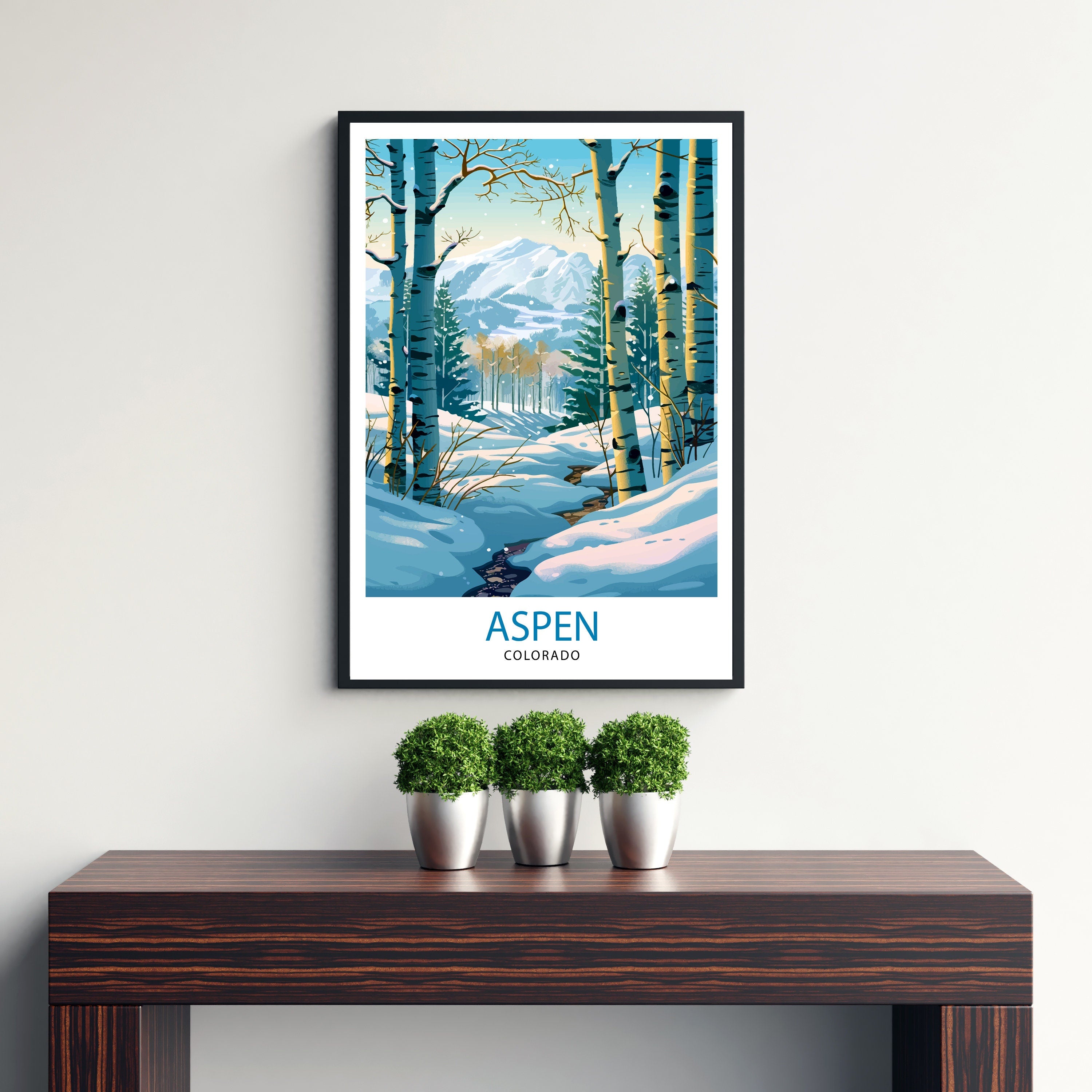 Aspen Colorado Travel Print Wall Decor Wall Art Aspen Wall Hanging Home Décor Aspen Gift Art Lovers Colorado Art Lover Gift Print Art