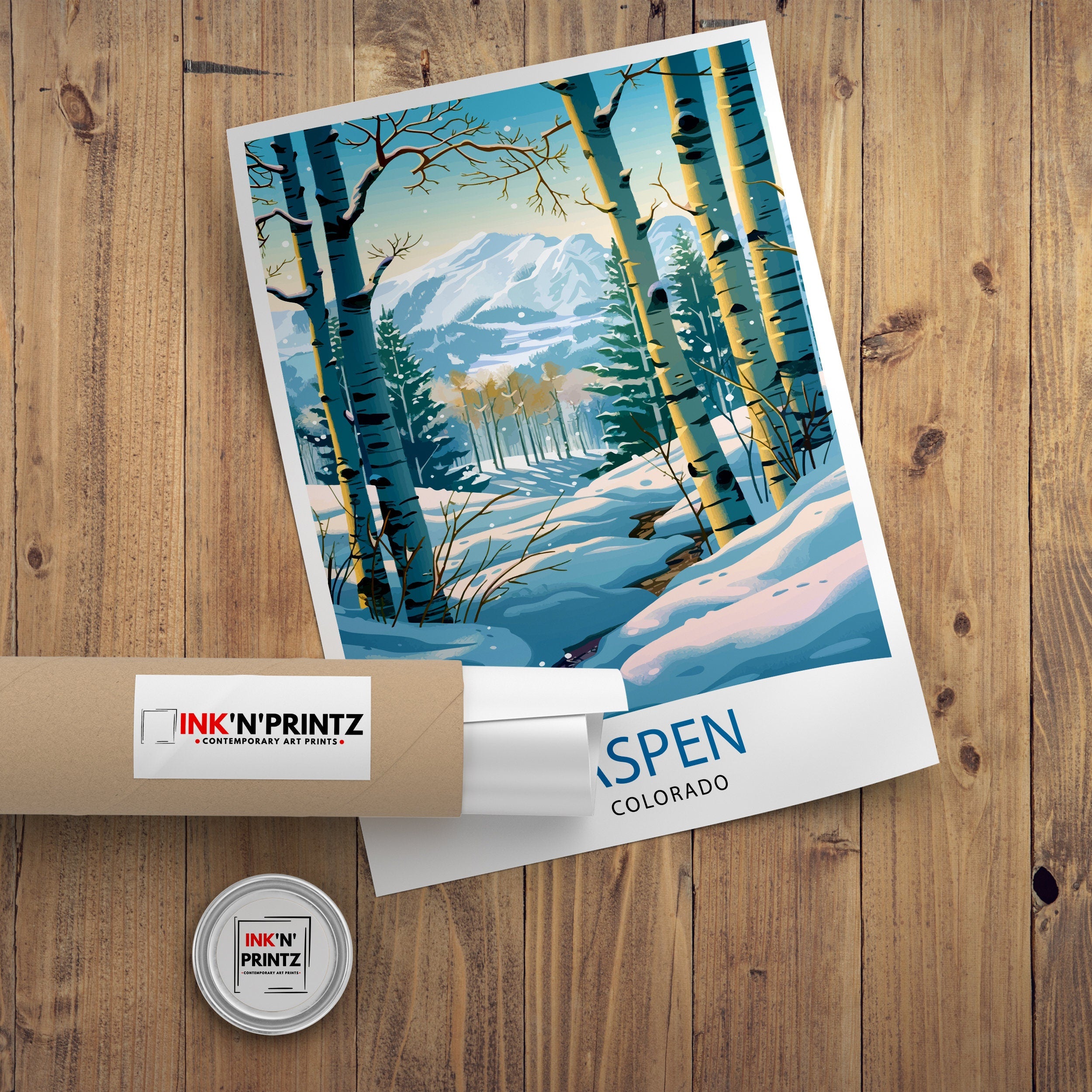 Aspen Colorado Travel Print Wall Decor Wall Art Aspen Wall Hanging Home Décor Aspen Gift Art Lovers Colorado Art Lover Gift Print Art