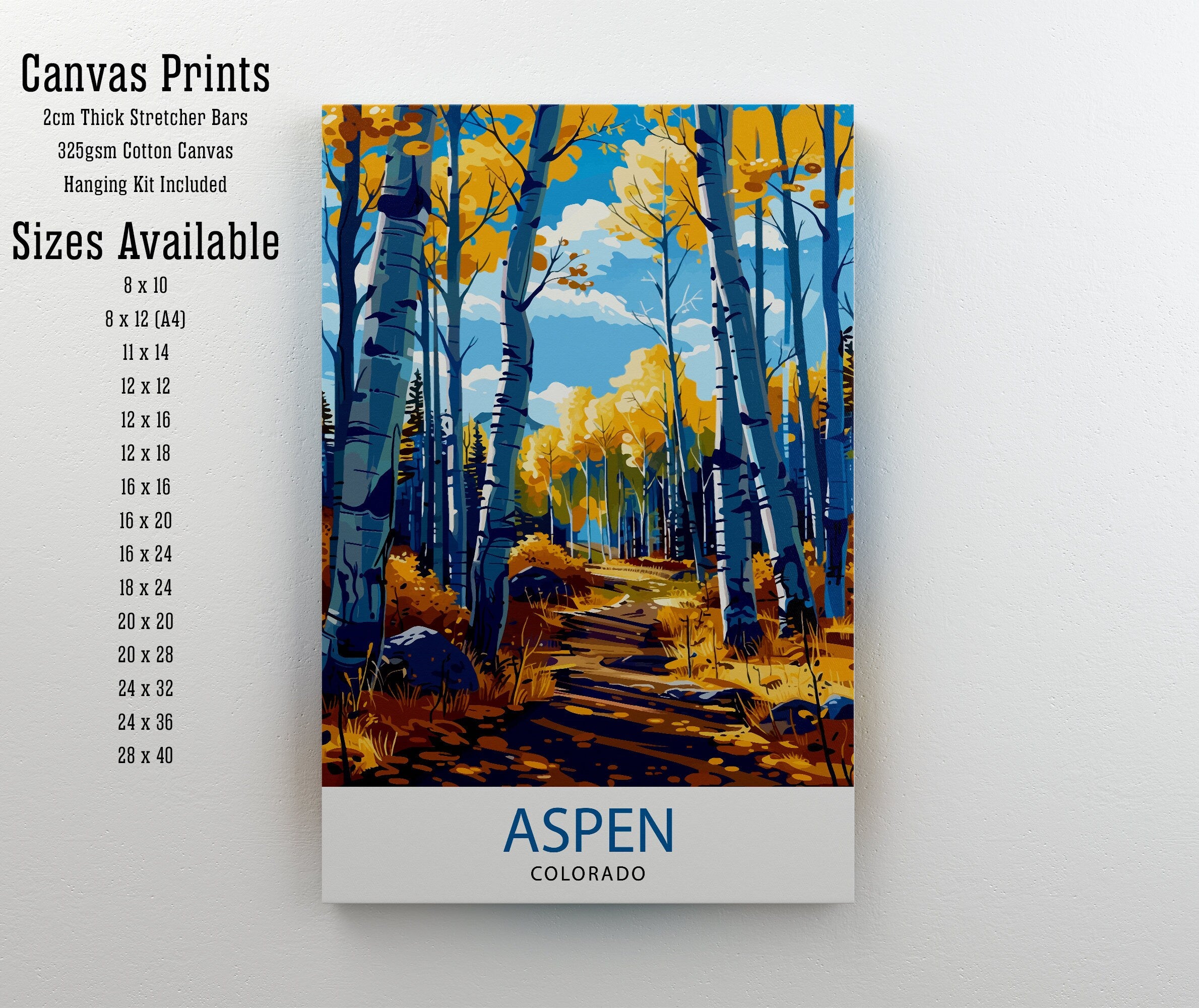 Aspen Colorado Travel Print Wall Decor Wall Art Aspen Wall Hanging Home Décor Aspen Gift Art Lovers Colorado Art Lover Gift Print Art