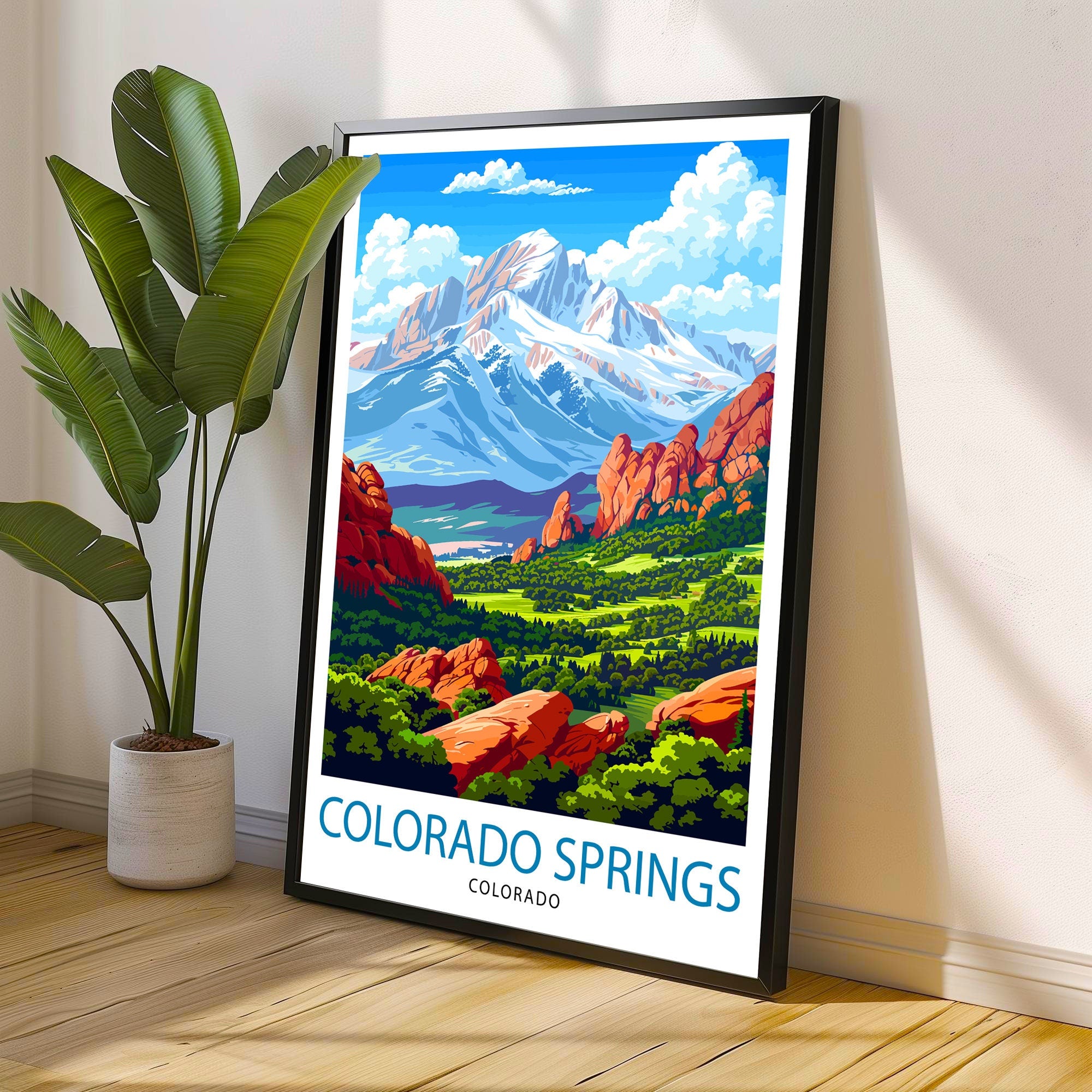 Colorado Springs Colorado Travel Print Wall Decor Wall Art Colorado Springs Wall Hanging Home Décor Colorado Springs Gift Art Lovers