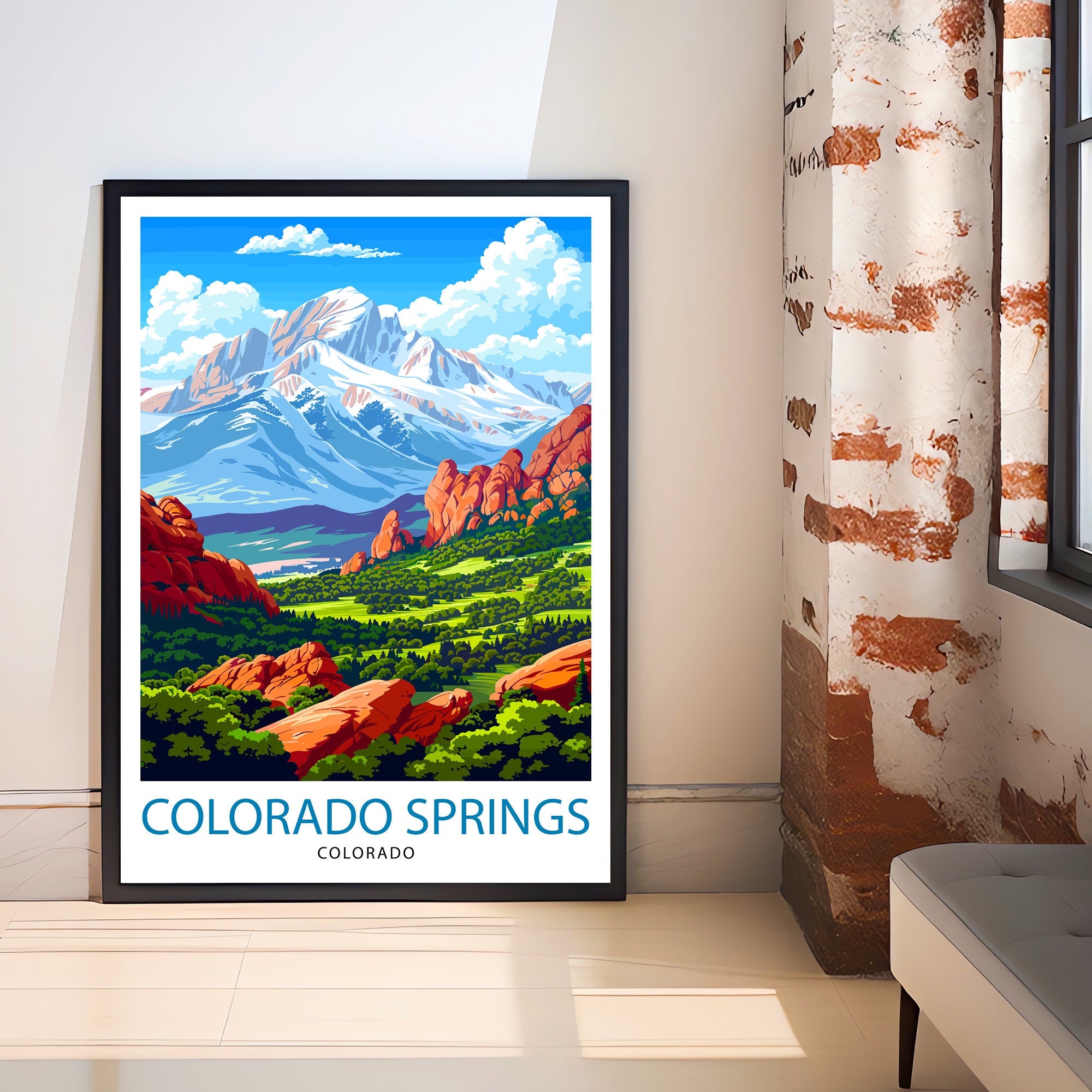 Colorado Springs Colorado Travel Print Wall Decor Wall Art Colorado Springs Wall Hanging Home Décor Colorado Springs Gift Art Lovers