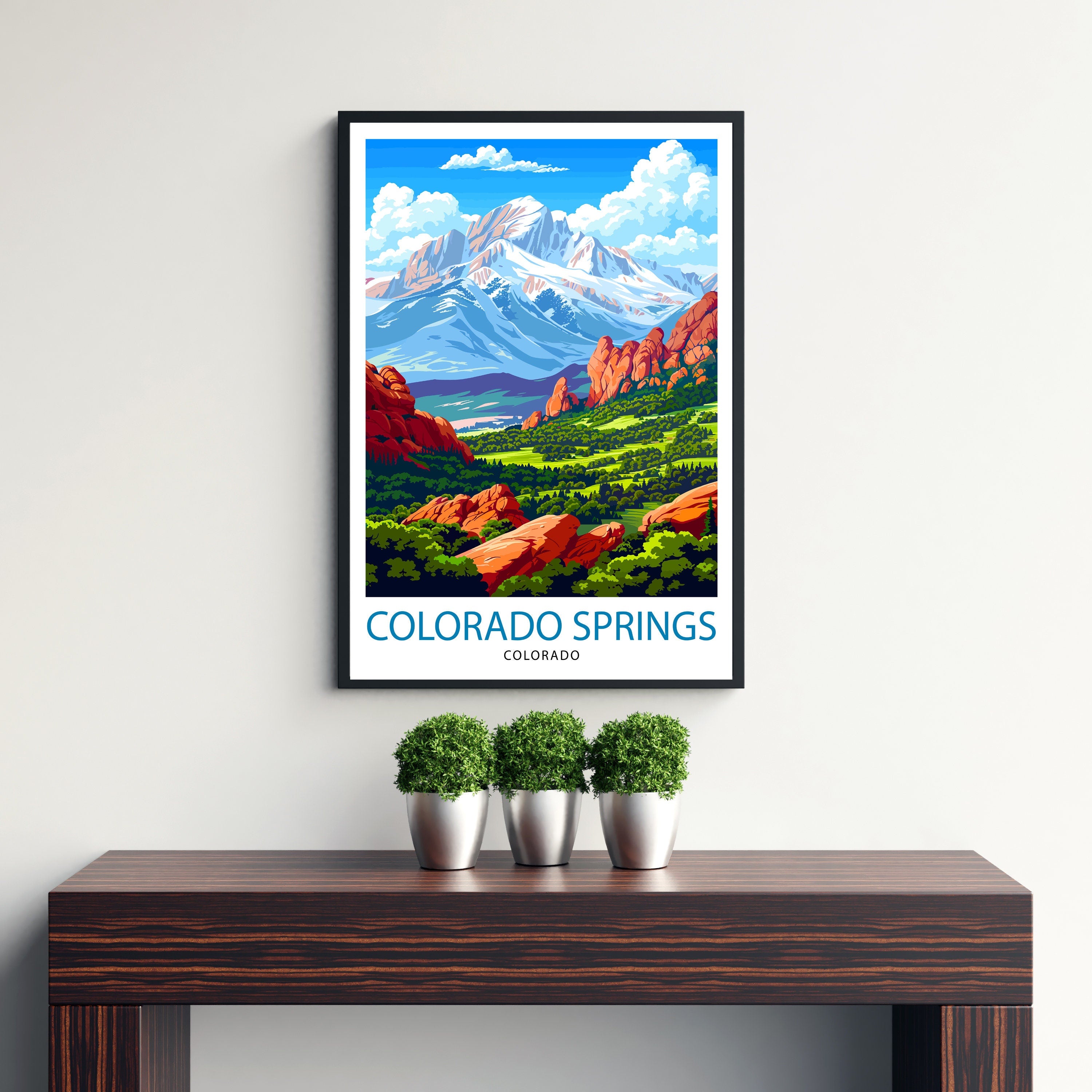 Colorado Springs Colorado Travel Print Wall Decor Wall Art Colorado Springs Wall Hanging Home Décor Colorado Springs Gift Art Lovers