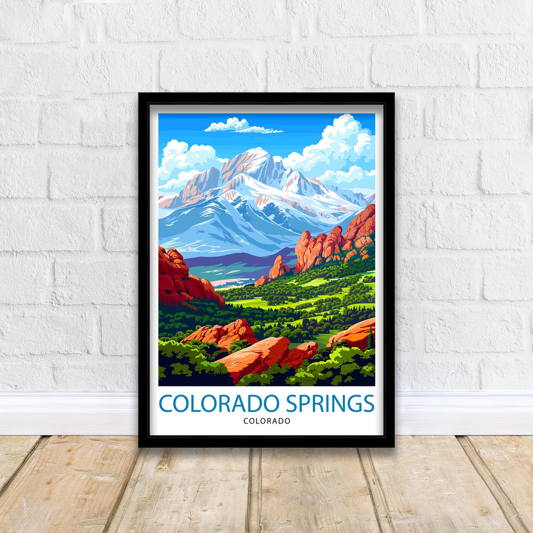 Colorado Springs Colorado Travel Print Wall Decor Wall Art Colorado Springs Wall Hanging Home Décor Colorado Springs Gift Art Lovers