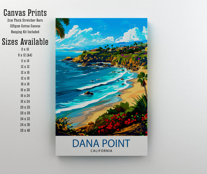 Dana Point California Travel Print Wall Decor Wall Art Dana Point Wall Hanging Home Décor Dana Point Gift Art Lovers California