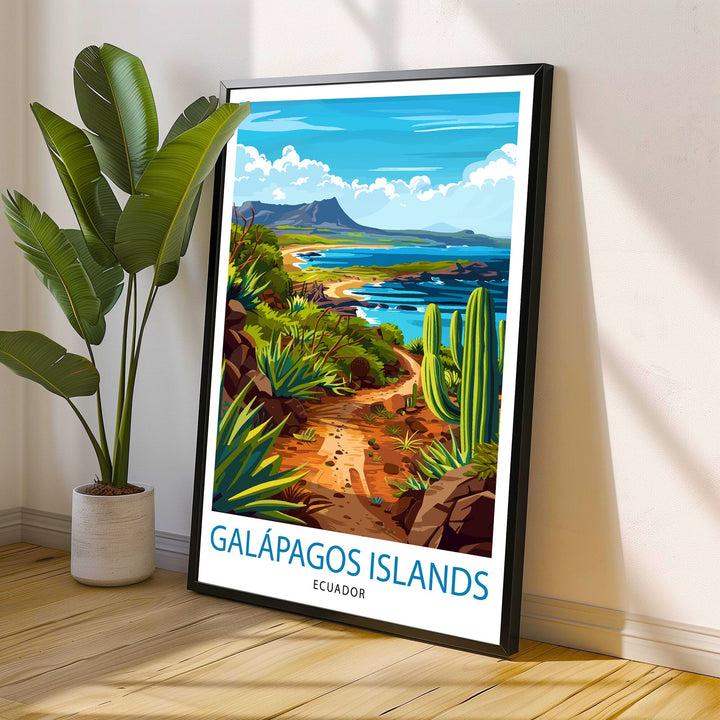 Galapagos Islands Ecuador Travel Poster