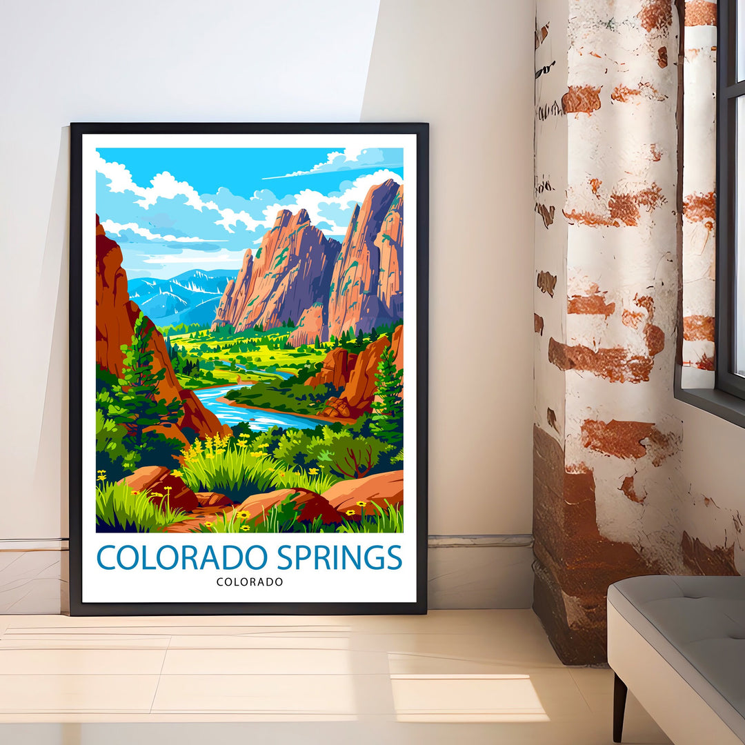 Colorado Springs Colorado Travel Print Wall Decor Wall Art Colorado Springs Wall Hanging Home Décor Colorado Springs Gift Art Lovers