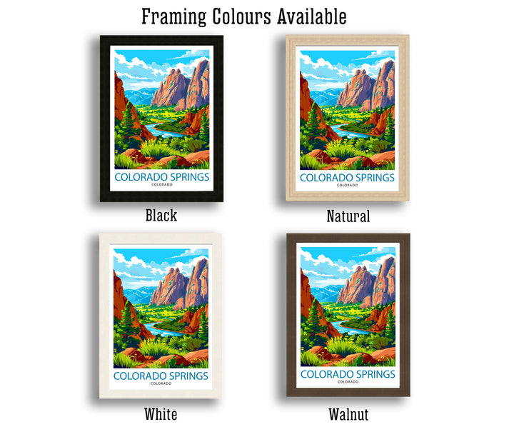 Colorado Springs Colorado Travel Print Wall Decor Wall Art Colorado Springs Wall Hanging Home Décor Colorado Springs Gift Art Lovers