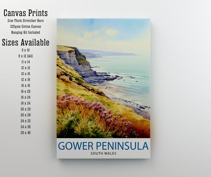 Gower Peninsula Wales Travel Print Wall Decor Wall Art Gower Peninsula Wall Hanging Home Décor Gower Peninsula Gift Art Lovers Wales Art