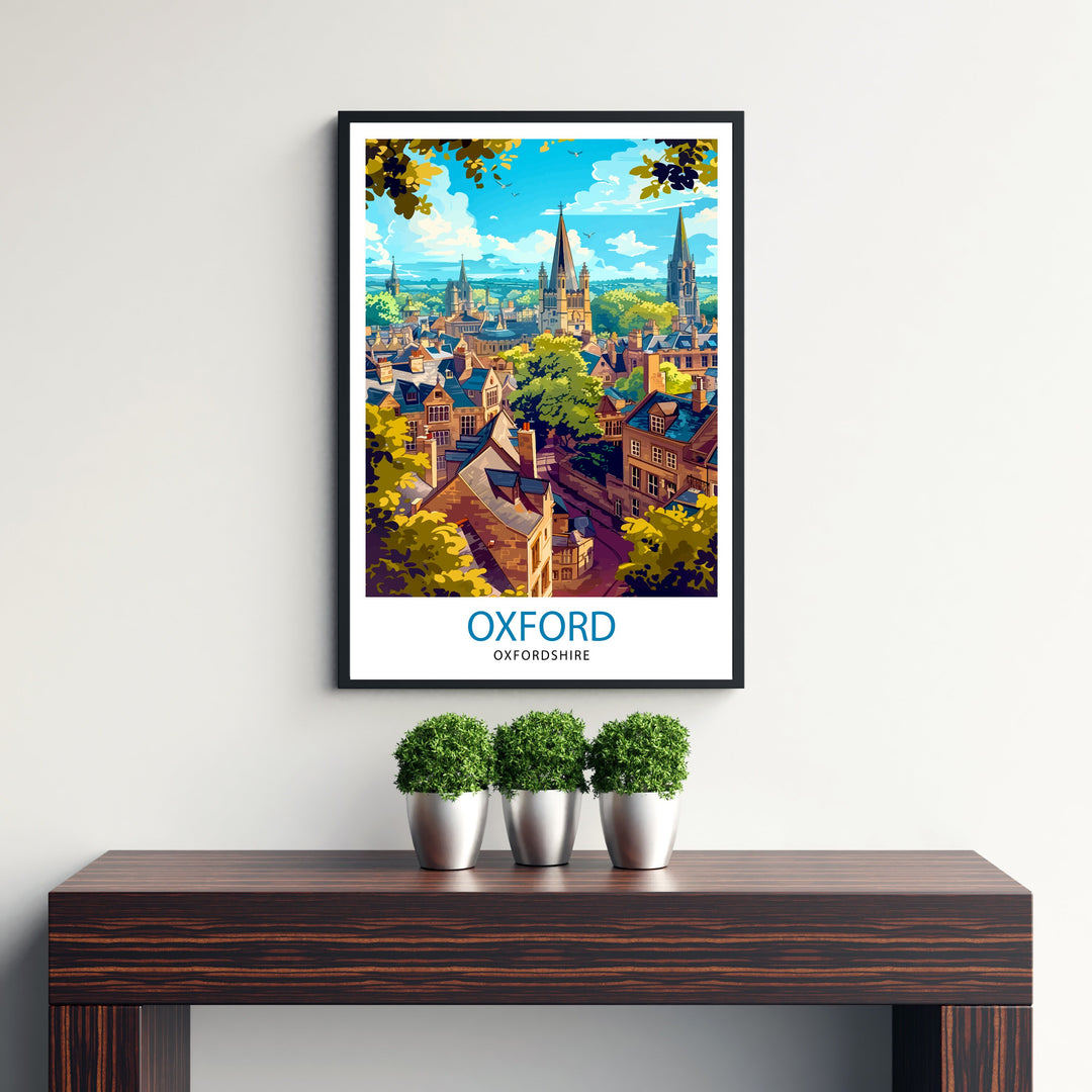 Oxford England Travel Poster