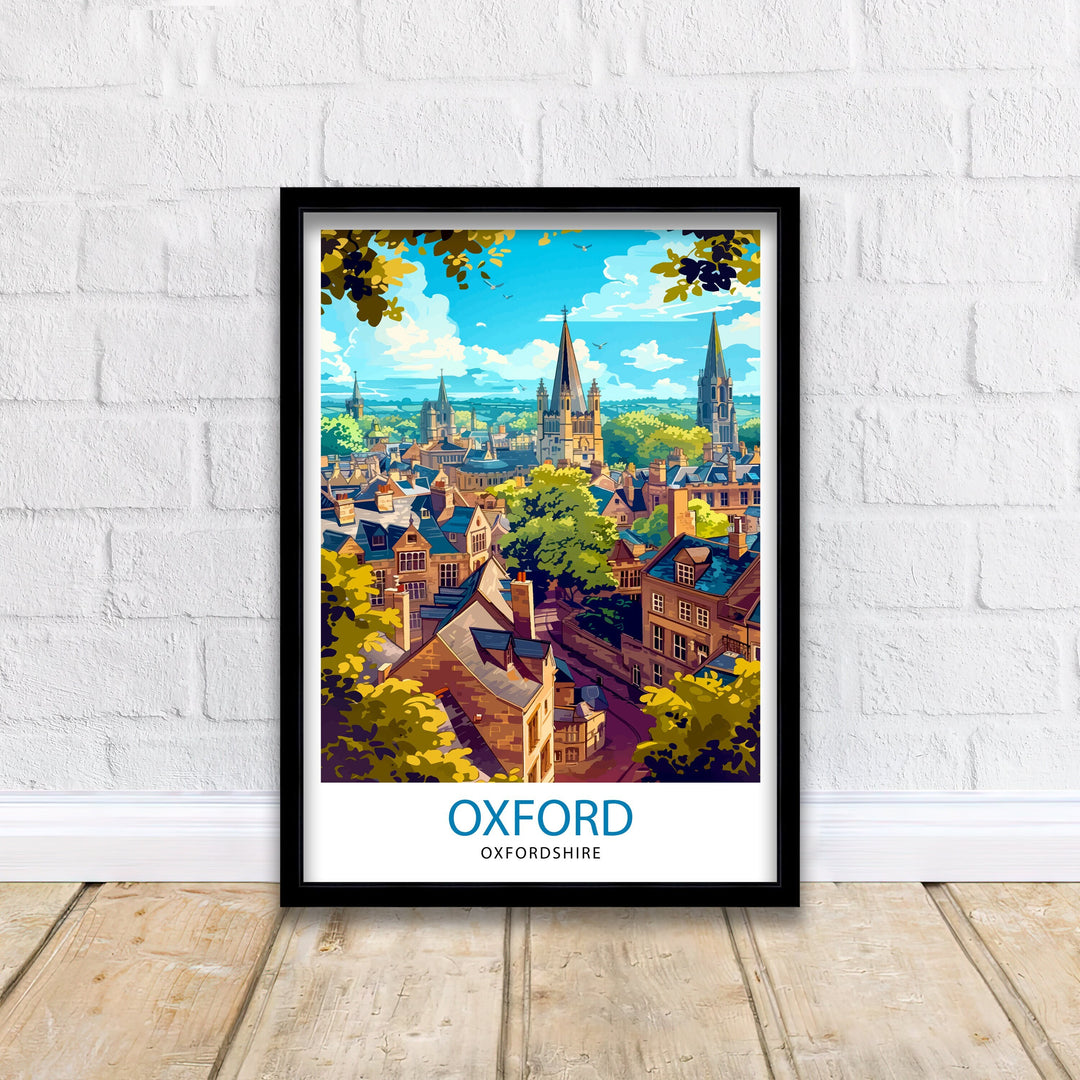 Oxford England Travel Poster