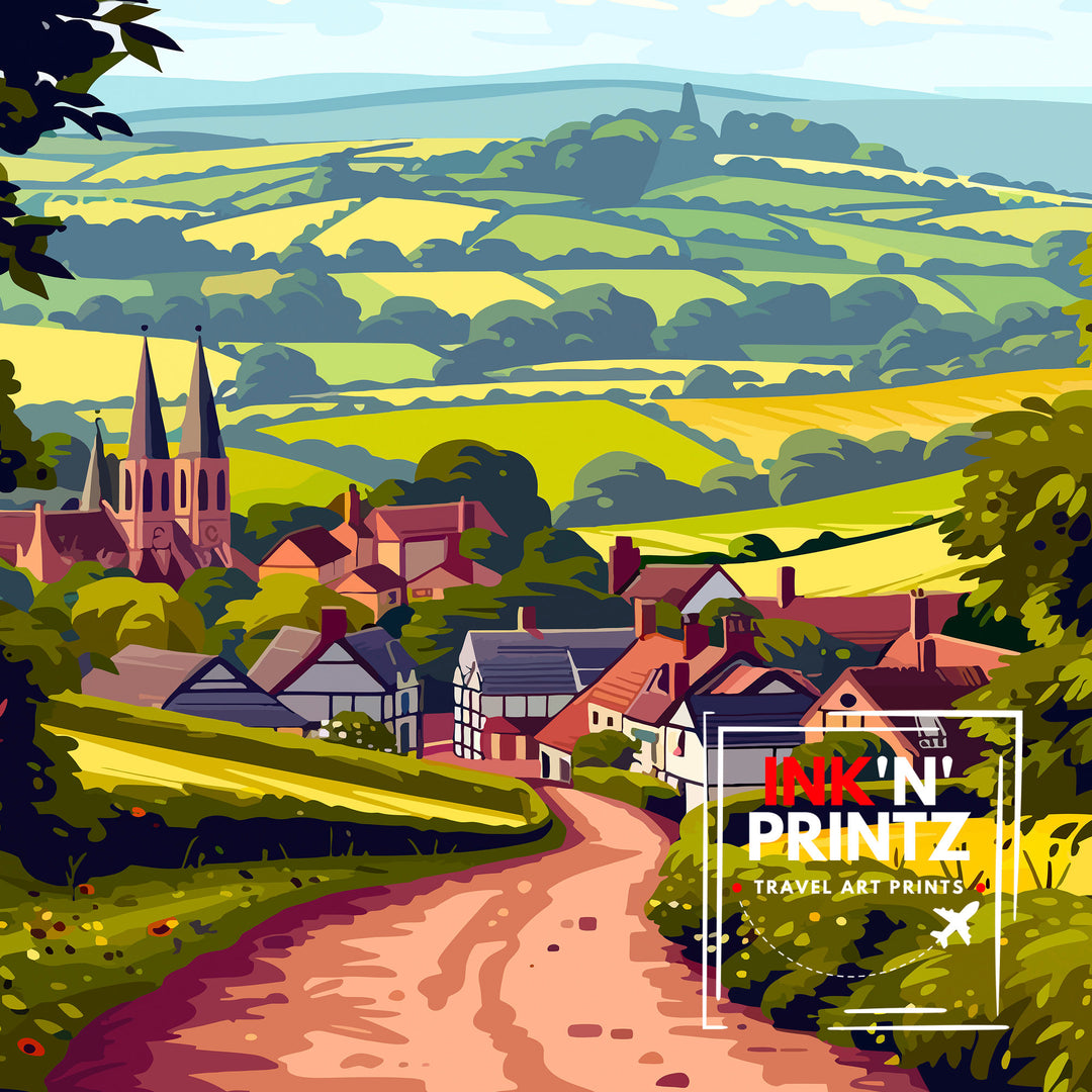 Hereford Herefordshire Travel Poster