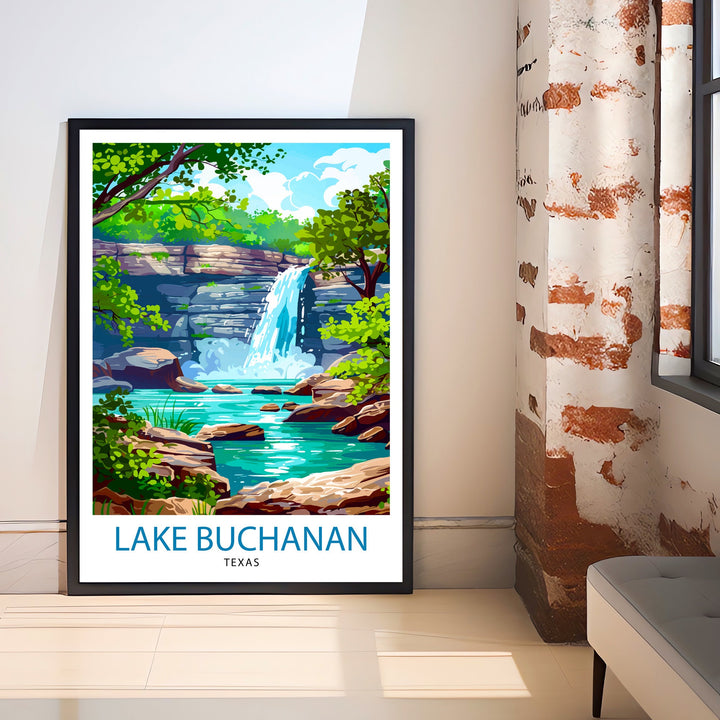 Lake Buchanan Texas Travel Print Wall Decor Wall Art Lake Buchanan Wall Hanging Home Décor Lake Buchanan Gift Art Lovers Texas Art Lover