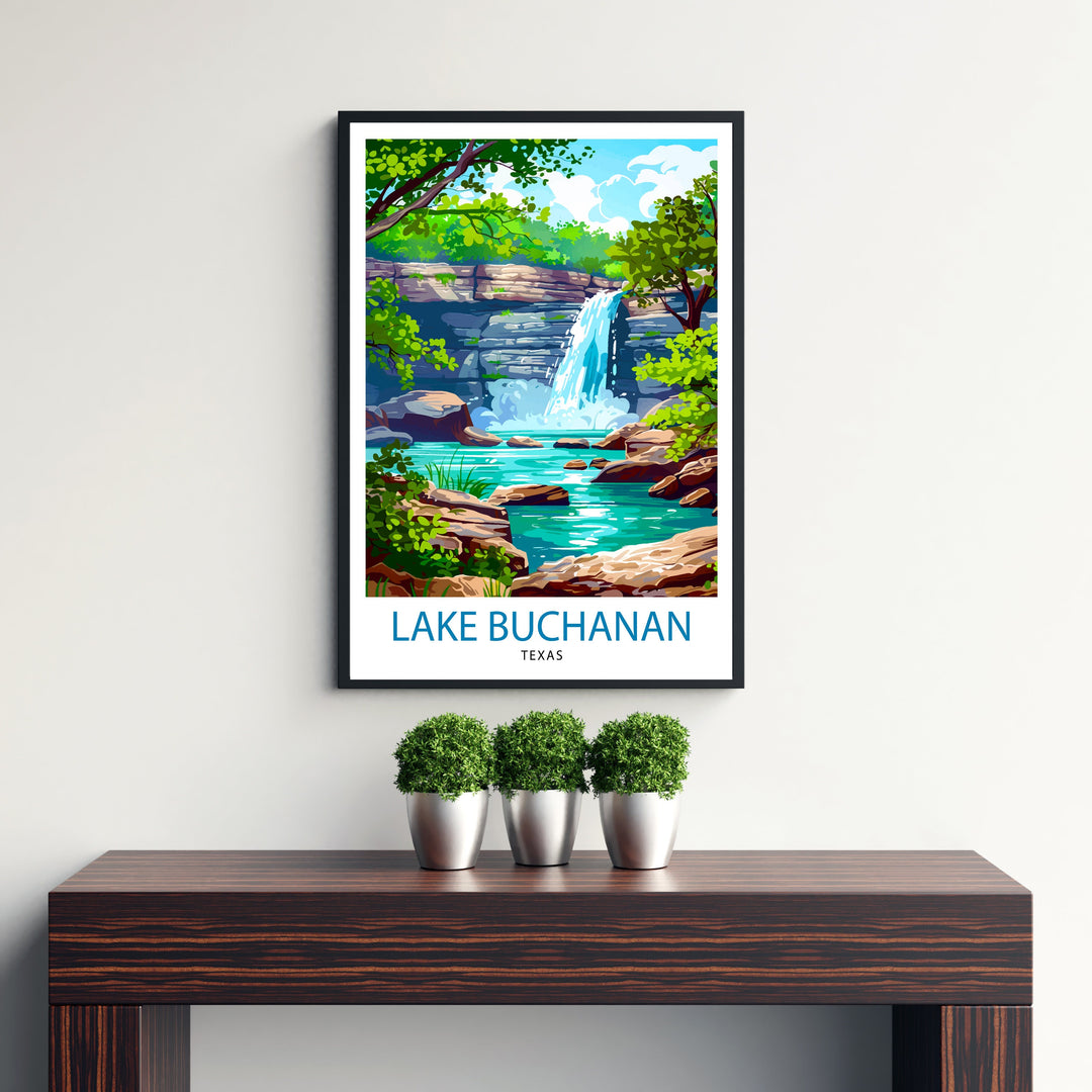 Lake Buchanan Texas Travel Print Wall Decor Wall Art Lake Buchanan Wall Hanging Home Décor Lake Buchanan Gift Art Lovers Texas Art Lover