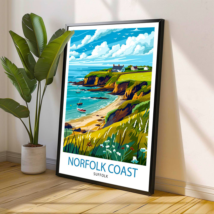 Norfolk Coast Travel Print Wall Art Norfolk Coast Wall Hanging Home Décor Norfolk Coast Gift Art Lovers UK Art Lover Gift Print Art