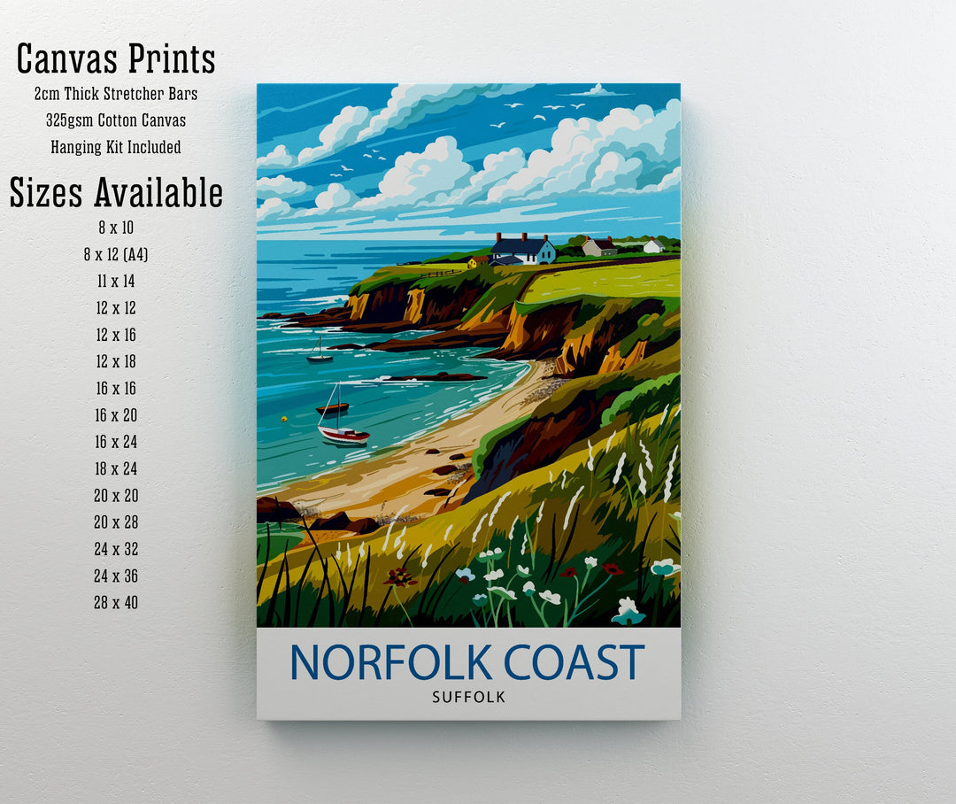 Norfolk Coast Travel Poster Wall Art Norfolk Coast Wall Hanging Home Décor Norfolk Coast Gift Art Lovers UK Art Lover Gift Poster Art