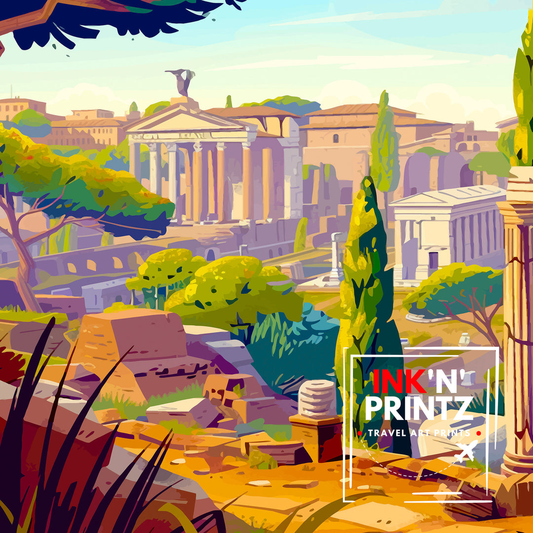 Palatine Hill Rome Italy Travel Poster