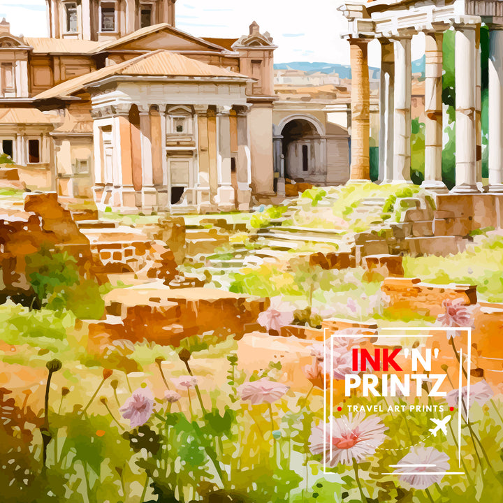 Palatine Hill Rome Italy Travel Poster