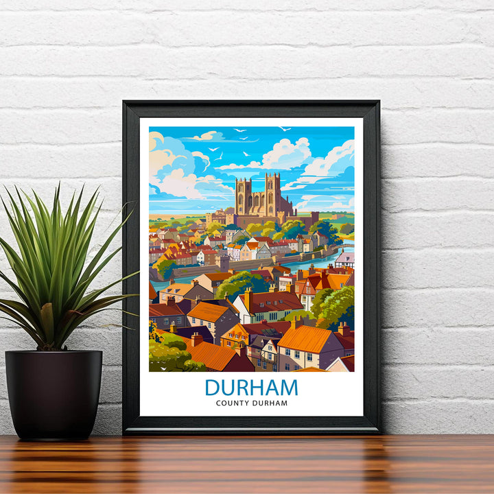 Durham England Travel Print Wall Decor Wall Art Durham Wall Hanging Home Décor Durham Gift Art Lovers UK Art Lover Gift Print Art