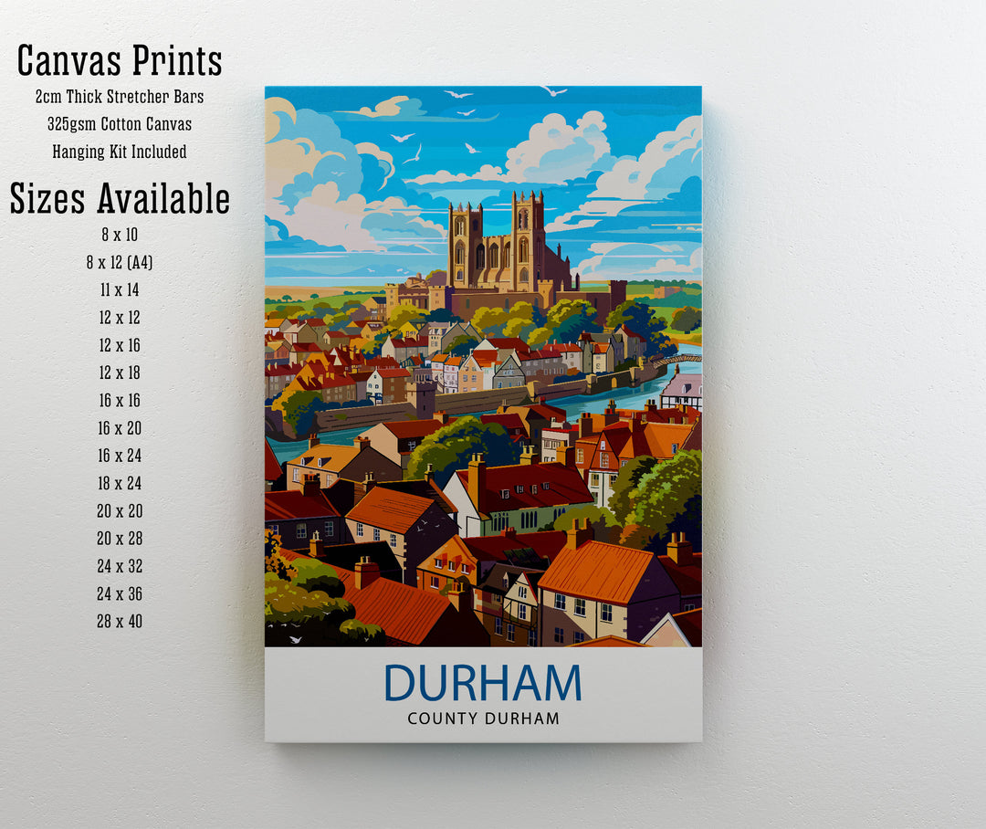 Durham England Travel Print Wall Decor Wall Art Durham Wall Hanging Home Décor Durham Gift Art Lovers UK Art Lover Gift Print Art