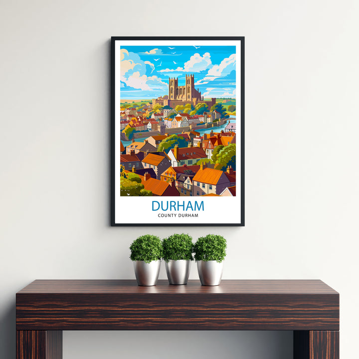 Durham England Travel Print Wall Decor Wall Art Durham Wall Hanging Home Décor Durham Gift Art Lovers UK Art Lover Gift Print Art