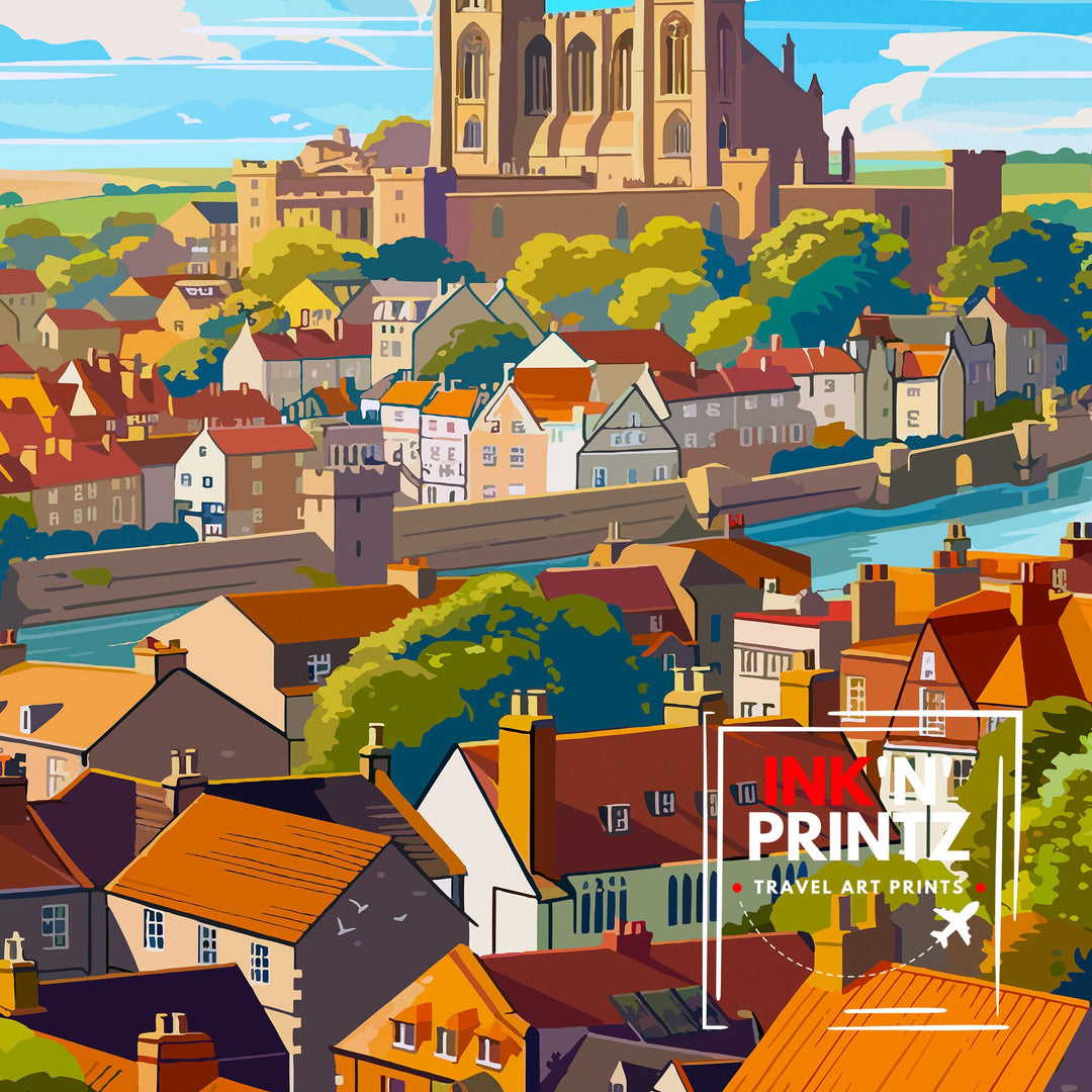 Durham England Travel Poster