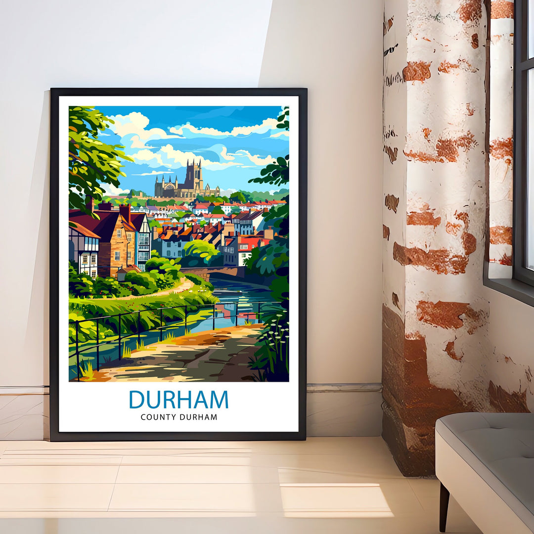 Durham England Travel Print Wall Decor Wall Art Durham Wall Hanging Home Décor Durham Gift Art Lovers UK Art Lover Gift Print Art