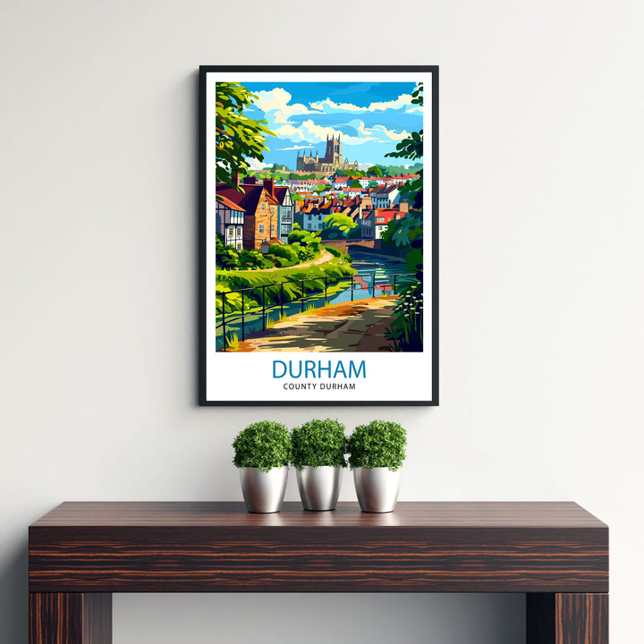 Durham England Travel Print Wall Decor Wall Art Durham Wall Hanging Home Décor Durham Gift Art Lovers UK Art Lover Gift Print Art