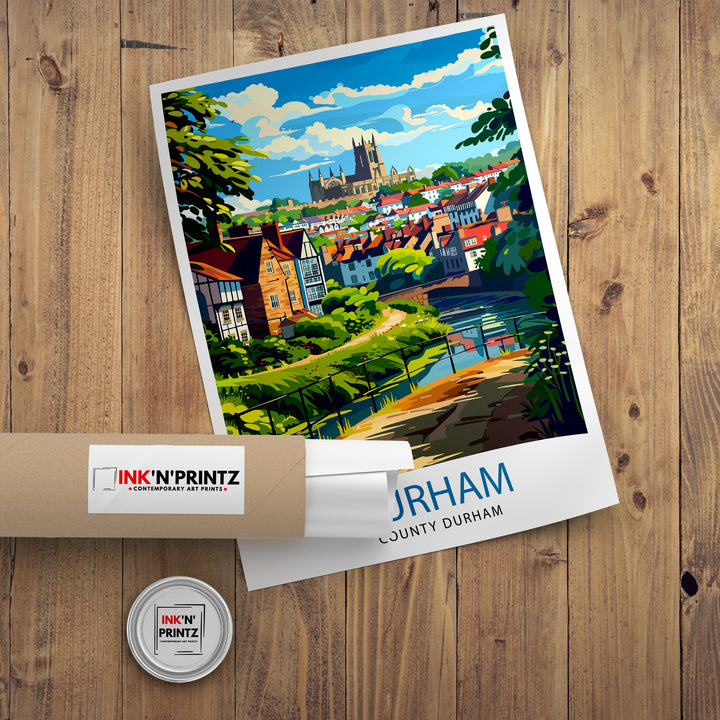 Durham England Travel Print Wall Decor Wall Art Durham Wall Hanging Home Décor Durham Gift Art Lovers UK Art Lover Gift Print Art